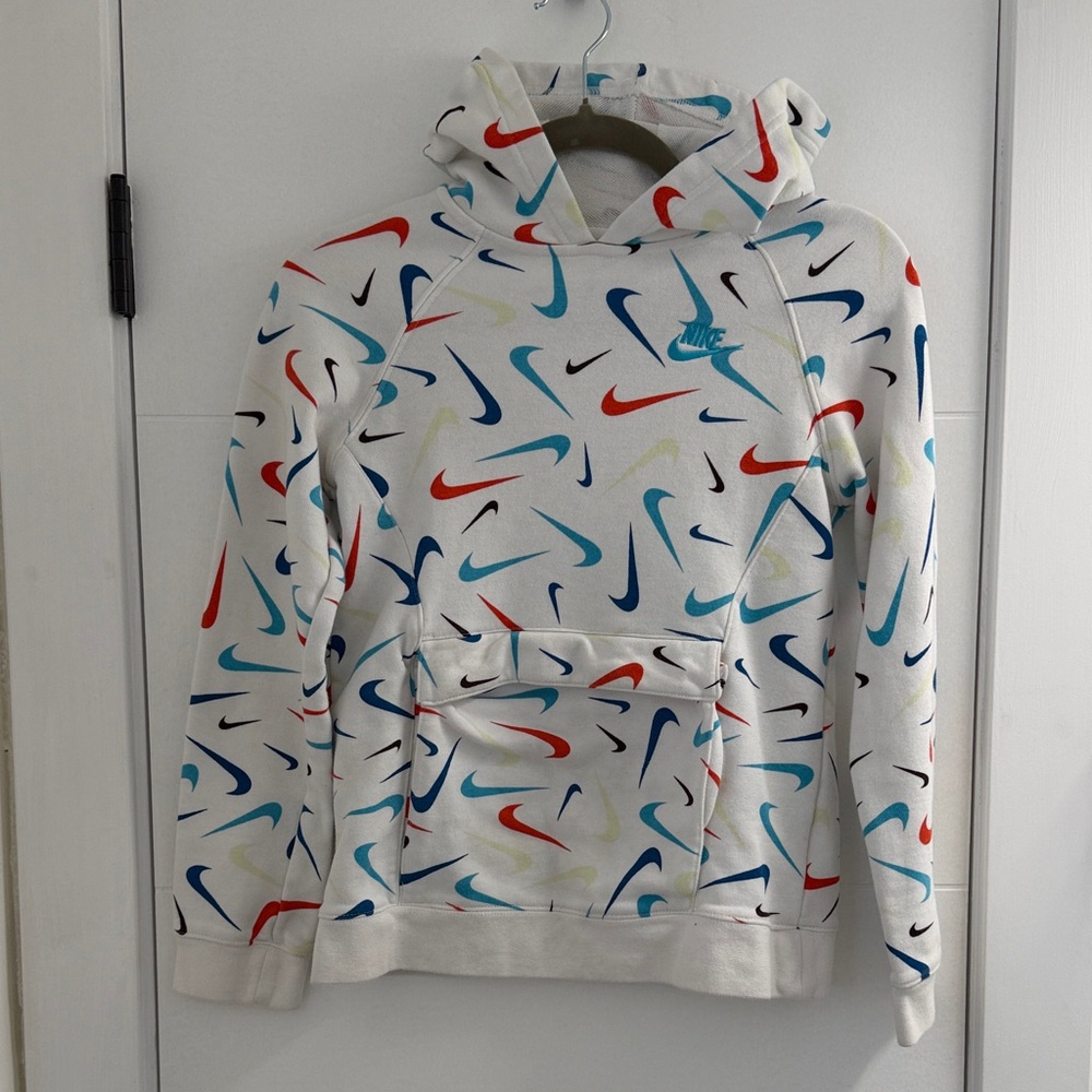 Youth L Nike Multi Color Swoosh Hoodie